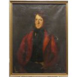 19thC school, Portrait of a gentleman, oil on canvas, with old restorations, canvas damaged, 93cm