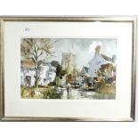 John Hoar (b.1947), Sidmouth, watercolour, signed, 30cm x 48cm, framed, and another watercolour by