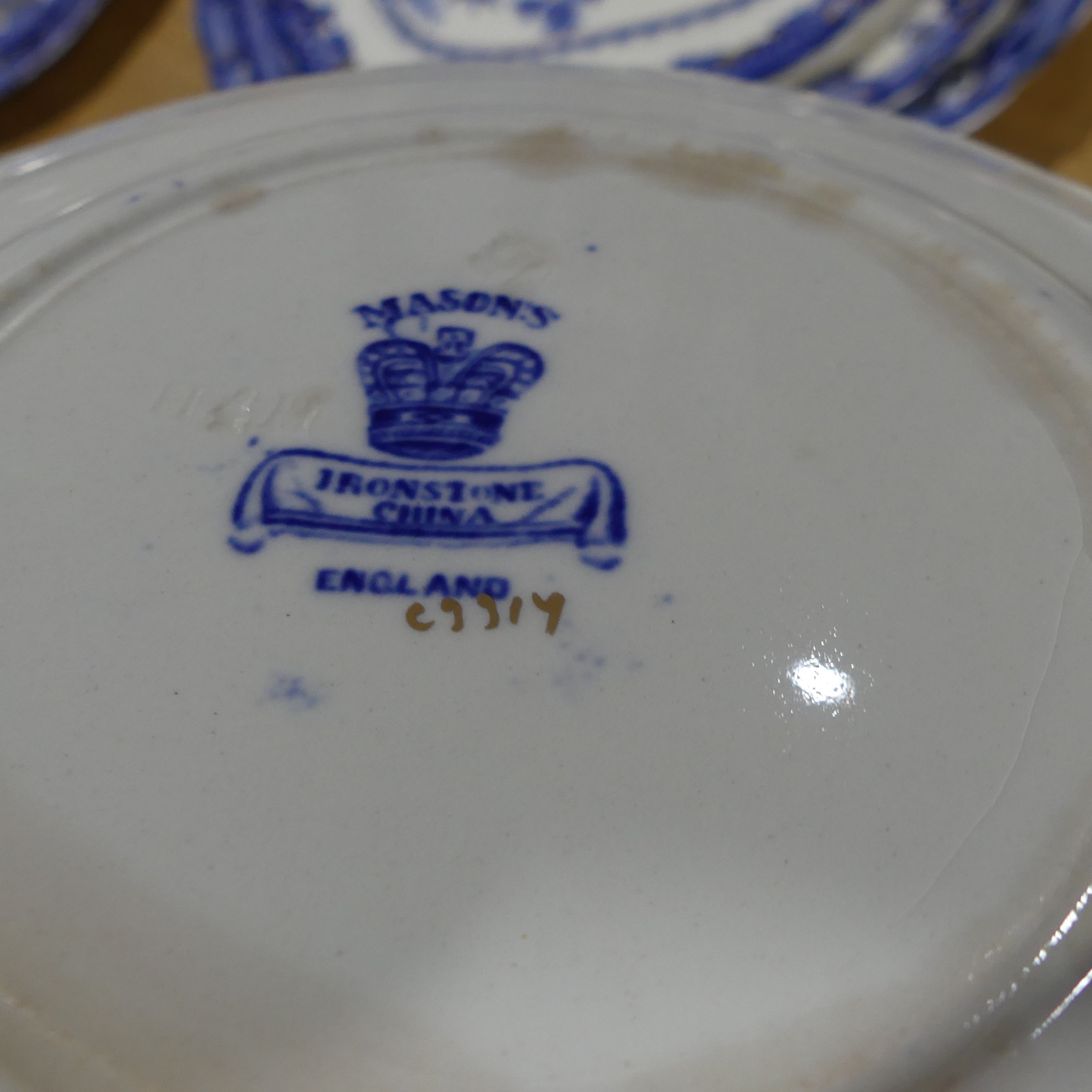 An extensive Masons 'Turner Willow' pattern Dinner Service, blue and white transfer with over - Image 3 of 3