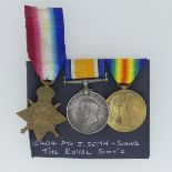 1914-15 Star Trio, Pte. J Seith Royal Scots, James Seith entered France with the 13th Battalion
