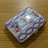 An early 20thC Rosenthal porcelain Cigarette Case, with foliate decoration, signed on the inside '