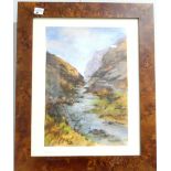 Robin Wiggins (British, 20thC/21stC): Mountainous river landscape, oil on canvas, signed, 30cm x
