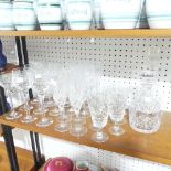 Two cut glass Decanters, including one Edinburgh Crystal, together with eleven hock glasses and nine