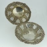 An associated pair of Edwardian silver Bon Bon Dishes, one by Cornelius Desormeaux Saunders &