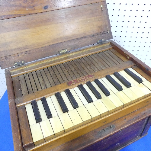A 19thC portable Organ, by R. Snell, Balls Pond Road, with fifteen white keys and ten black keys, - Image 3 of 6