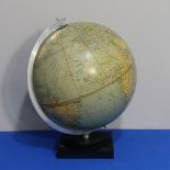 A vintage Philips Challenge 13½in Globe, with chrome support, raised on black stepped base, H 43cm.