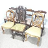 Seven various dining and side Chairs, including four Regency rosewood bar-back dining chairs,