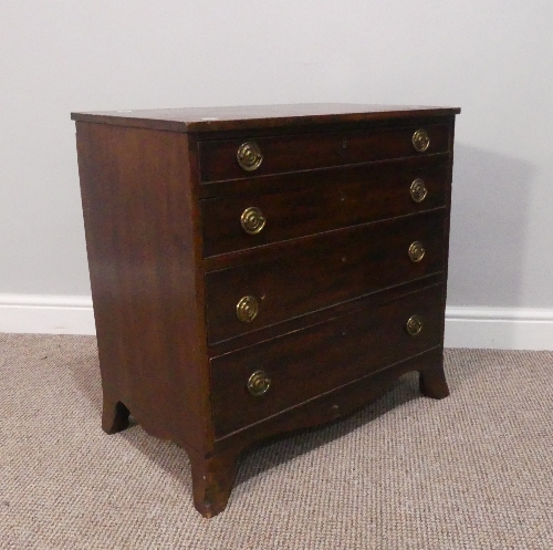 A 19thC mahogany Bachelor's Chest, with four graduated cockbeaded drawers raised on bracket feet, - Image 2 of 6
