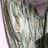 A pair of good quality Curtains, in glazed cotton designer fabric, lined and interlined, 226cm