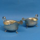 A pair of George V silver Sauce Boats, by Mappin & Webb Ltd., hallmarked Birmingham, 1931, of