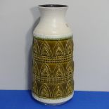 A large vintage West German Vase, the green ground with typical decoration, H 51cm.