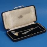 A cased George VI silver Spoon and Pusher Christening Set, by Josiah Williams & Co., hallmarked