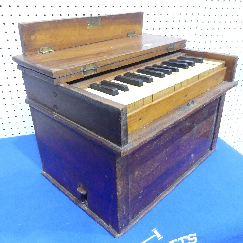 A 19thC portable Organ, by R. Snell, Balls Pond Road, with fifteen white keys and ten black keys, - Image 2 of 6