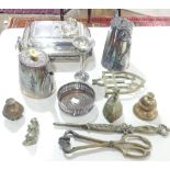 A small quantity of Silver Plate, to include Entree Dishes, Tea Pot, etc. together with a quantity