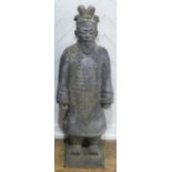 A cast concrete Terracotta Warrior, H 110 cm