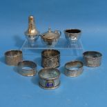 An Elizabeth II silver three piece Cruet Set, by Joseph Gloster Ltd., hallmarked Birmingham 1961/
