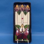 A Moorcroft 'Trilogy' pattern Pin Tray, designed by Rachel Bishop, with Art Nouveau tube lined