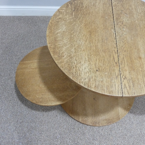 A Heals limed oak circular Book Table, circa 1930's, with two swing out circular tiers, the top with - Image 5 of 7