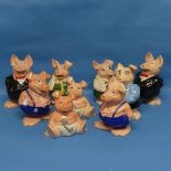 A set of five Wade NatWest Piggy Banks, together with another four, tallest H 17cm (9)