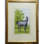 Kenneth Norman Lilly (British, 1929-1996), Horse and foal, watercolour, 16cm x 38cm, and another