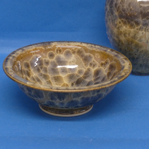 A small studio pottery Bowl by Maurice Young, together with corresponding Vase, and a tray by Andrew - Bild 3 aus 4