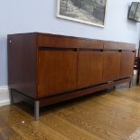 William Hands of High Wycombe mahogany Sideboard, comprising four drawers, two with cutlery inserts,