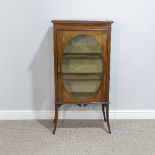 An Edwardian style inlaid mahogany Display Cabinet, with Sheraton Revival-style floral decoration, W