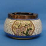 A 20thC Chinese cloisonné Ashtray, presented by Chou En-lai (Zhou Enlai), with accompanying