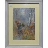 James Townshend R.B.A. (British, 1869-1949), The wood gatherer, watercolour, signed, 30.5cm x