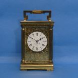 An early 20th century French gilt-brass Carriage Clock, retailed by Charles Frodsham, London, of