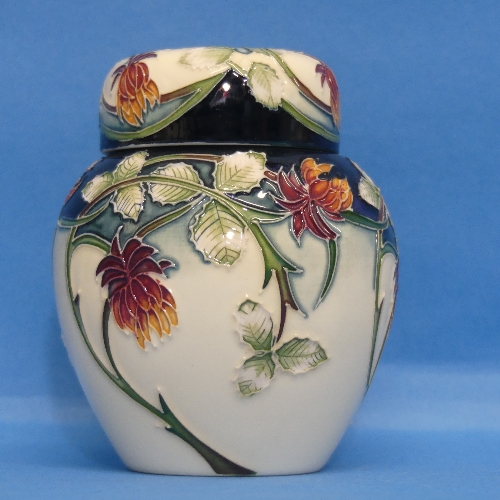 A Moorcroft 'Meadow Charm' pattern Ginger Jar, designed by Nicola Slaney, rim damaged and repaired