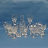 A Jasper Conran for Waterford 'Strata' Decanter and two Goblets, boxed, together with fourteen