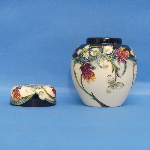 A Moorcroft 'Meadow Charm' pattern Ginger Jar, designed by Nicola Slaney, rim damaged and repaired - Image 3 of 4