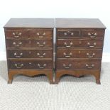 A pair of Georgian-style mahogany small Chests of Drawers, each W 47cm x H 60cm x D 38cm (2)