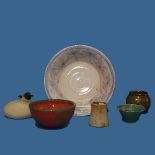 A small quantity of good Studio Pottery, to include a Bowl by Pauline Zelinski, a mug by Nic