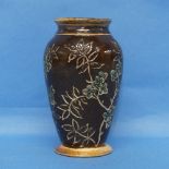 A small Martin Brothers studio pottery Vase, the brown group with incised decoration, signed and