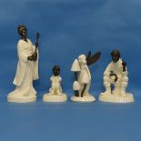 A quantity of four Minton bronze and ivory Figures, to include 'Meadowsweet', 'Spellbound', 'Geisha'