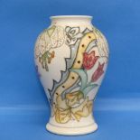 A Moorcroft 'Golden Lily Ivory' pattern baluster Vase, designed by Rachel Bishop, impressed and