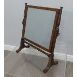 A 19thC mahogany rectangular Toilet Mirror, W 52cm x H 56cm x D 21cm, together with a mahogany