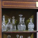 A small quantity of antique Decanters and Carafes, to include one for Absynthe, one engraved, two