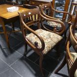 Five Georgian bar-back carver Dining Chairs, of various designs (5)