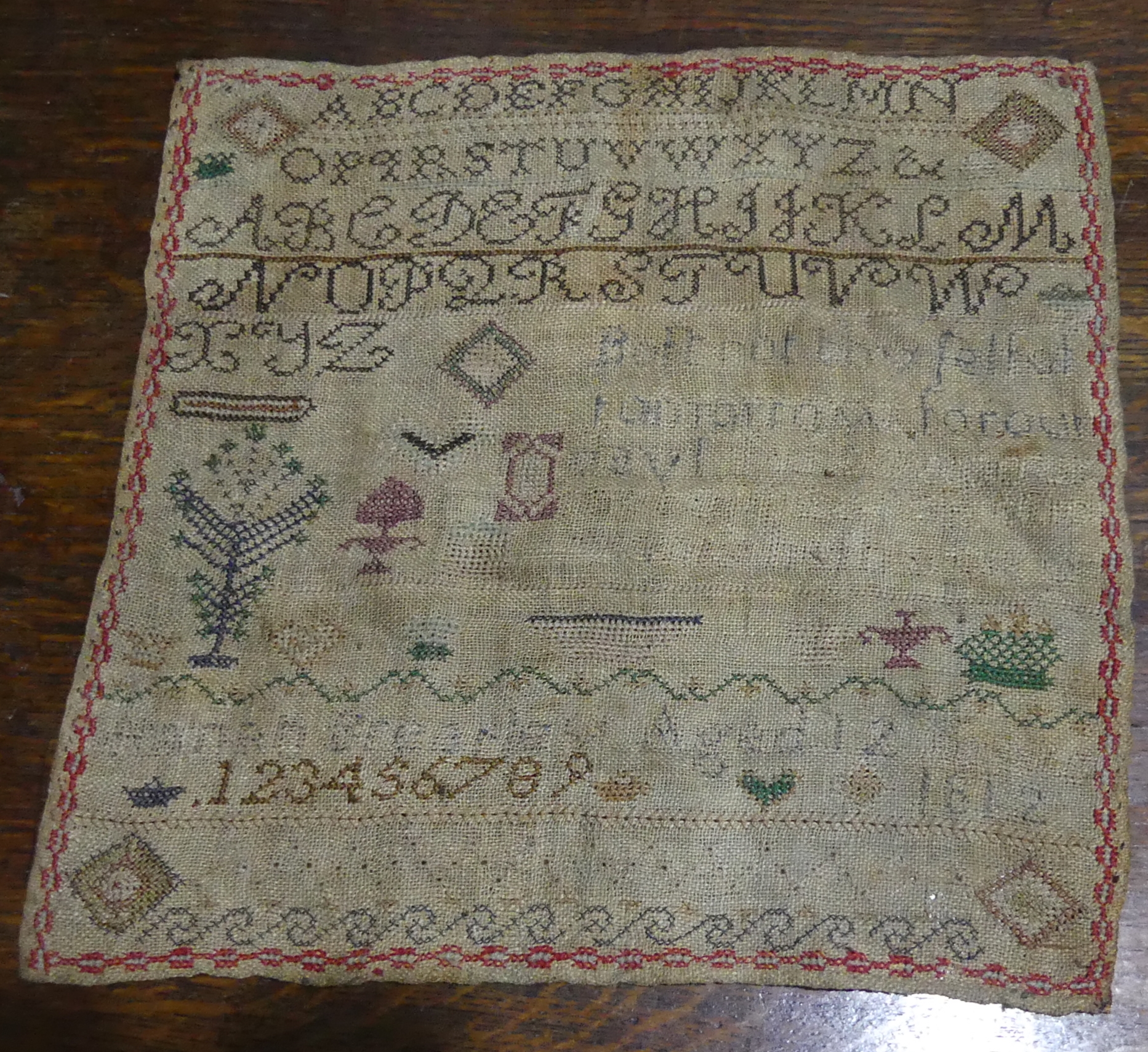 Three early Victorian needlework samplers by Hanah, Sarah and Mary Brearly dated 1812, 1817 and 1820