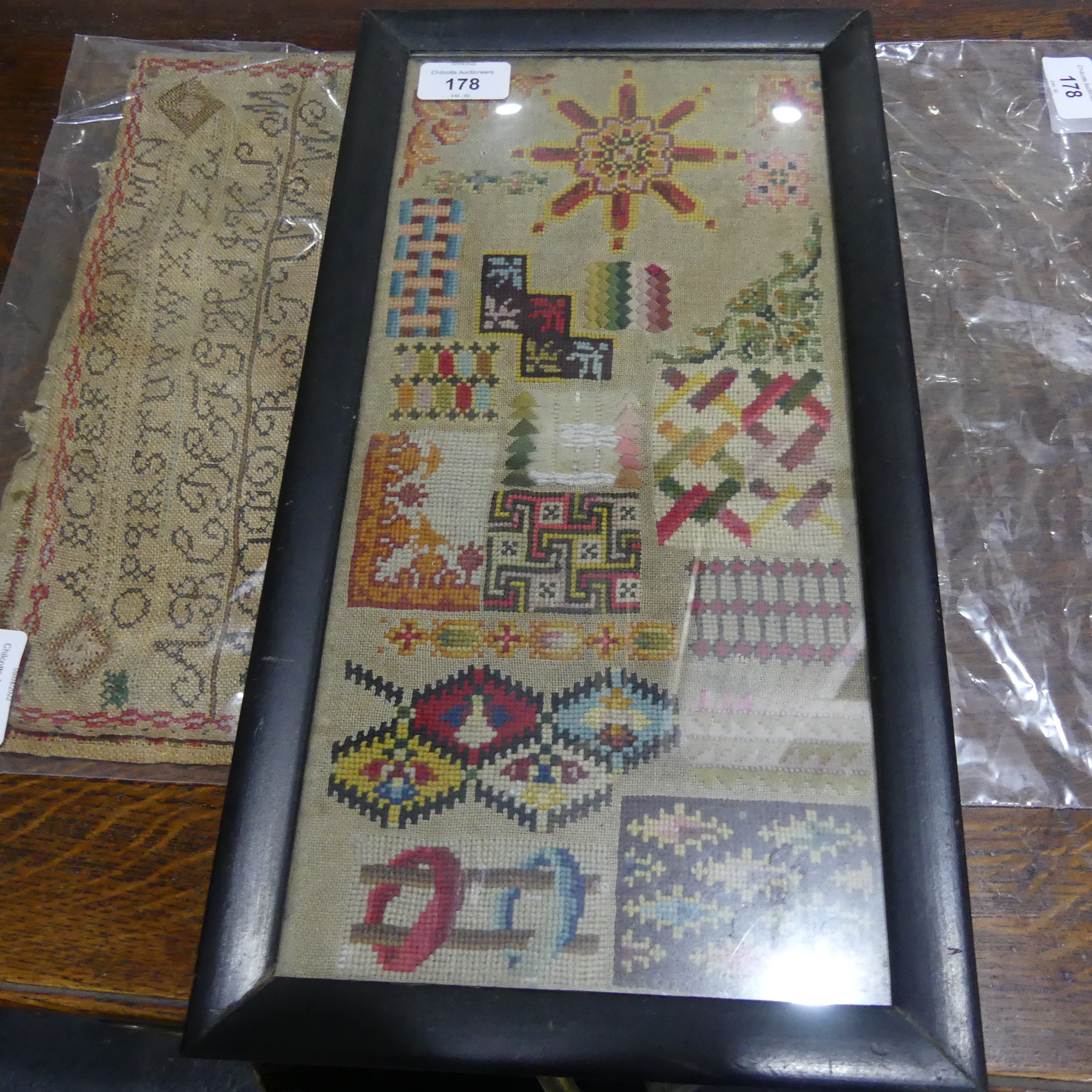Three early Victorian needlework samplers by Hanah, Sarah and Mary Brearly dated 1812, 1817 and 1820 - Image 4 of 5