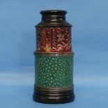 A George III shagreen single draw Monocular, the red tooled leather internal draw marked 'Dollond