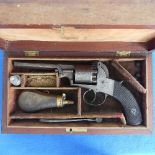 A Webley Bentley type percussion 5-shot Revolver, with 5-inch octagonal barrel, front and back