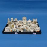 A quantity of Crested Souvenir China, including examples by Goss, Arcadian, Grafton China etc, in