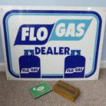 A 'Flo Gas Dealer' printed aluminium advertising Sign, 61cm x 81cm
