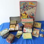 Mixed lot of collectables inc. Vintage Games, Halma Sets, Lead soldiers and cannons, Cigarette