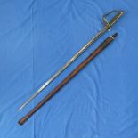 A George V Royal Artillery sword, the 89cm blade by Hawksworth, Sheffield, in leather scabbard.