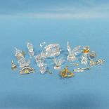 A small quantity of Swarovski Silver Crystal ornaments, to include two Swans, two Butterflies,